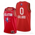 Camiseta Damian Lillard #0 All Star 2020 Portland Trail Blazers Rojo