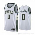 Camiseta Damian Lillard #0 Milwaukee Bucks Association 2022-23 Blanco