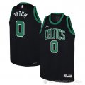 Camiseta Jayson Tatum #0 Boston Celtics Nino Statement Negro