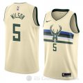 Camiseta D.j. Wilson #5 Milwaukee Bucks Ciudad 2018 Crema